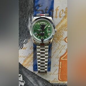 Men’s Luxury Style Automatic Stainless Steel Watch Green Dial 41mm